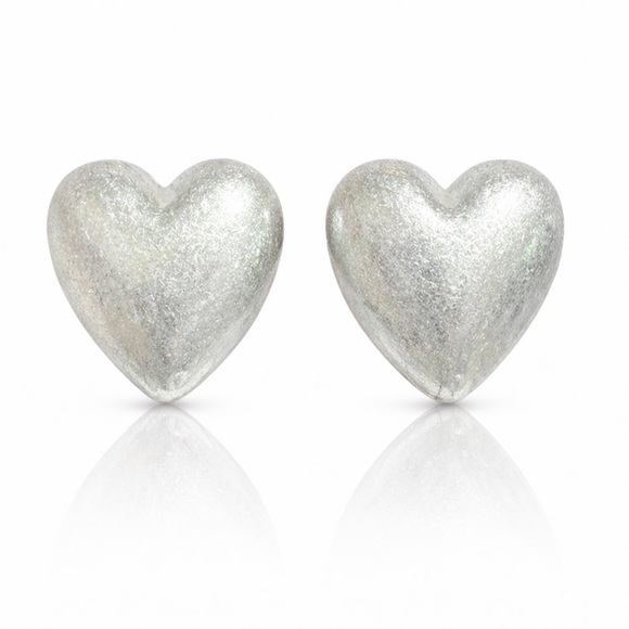 Anthropologie Jewelry - ⚜️ Silver Heart Shaped Earrings